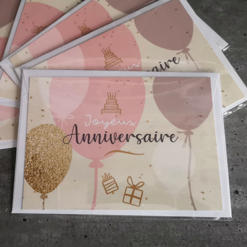 Carte Anniversaire - Joyeux Anniversaire - Modèle 3